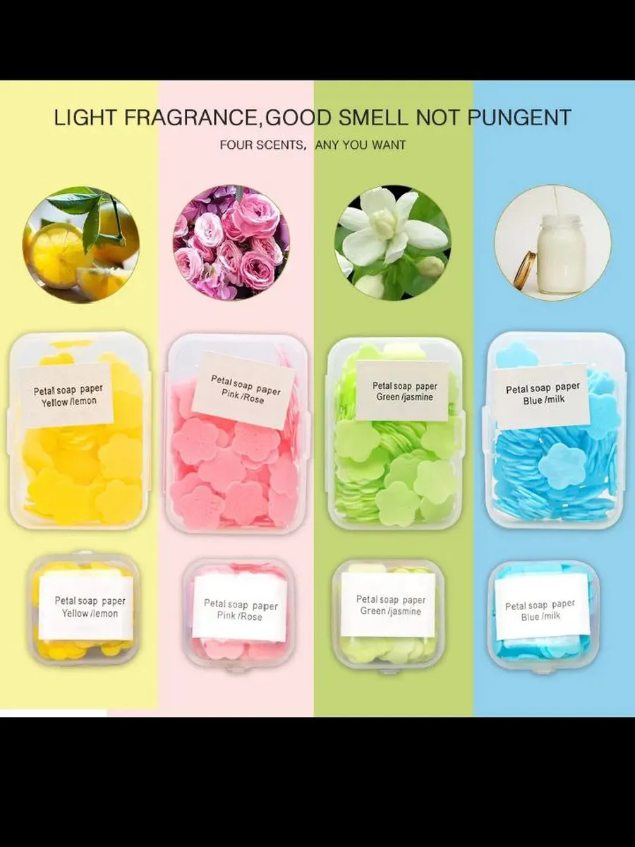 Листовое мыло для рук и лица одноразовое в дорогу 4 шт